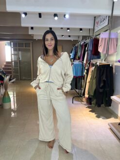 set flare tejido geometric